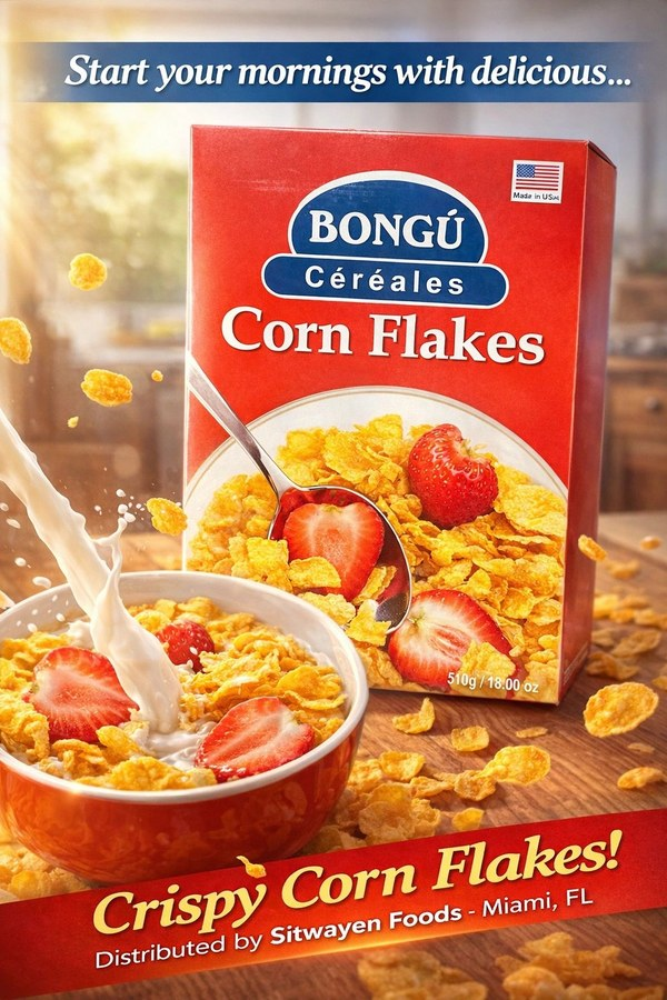 BONGÚ Céréales Corn Flakes 510G x 12 Units Per Case