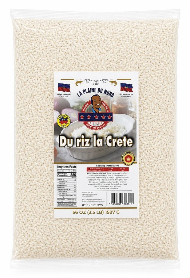 La Plaine du Nord Du Riz La Crete 3.5 LB x 12 Bags Per Case