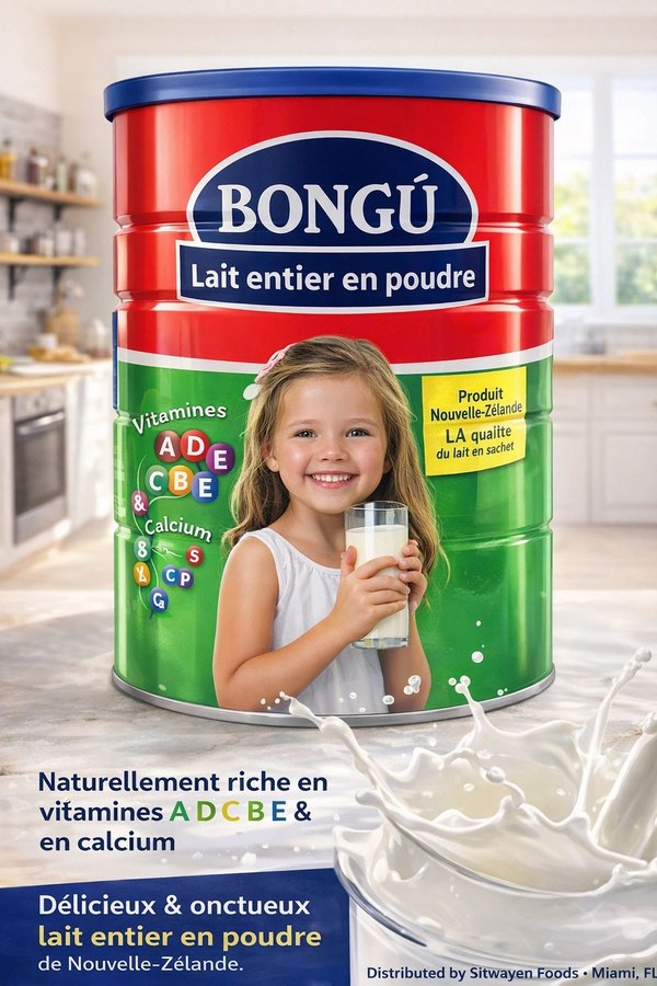 BONGÚ Lait Entier en Poudre 2500G x 6 Units Per Case